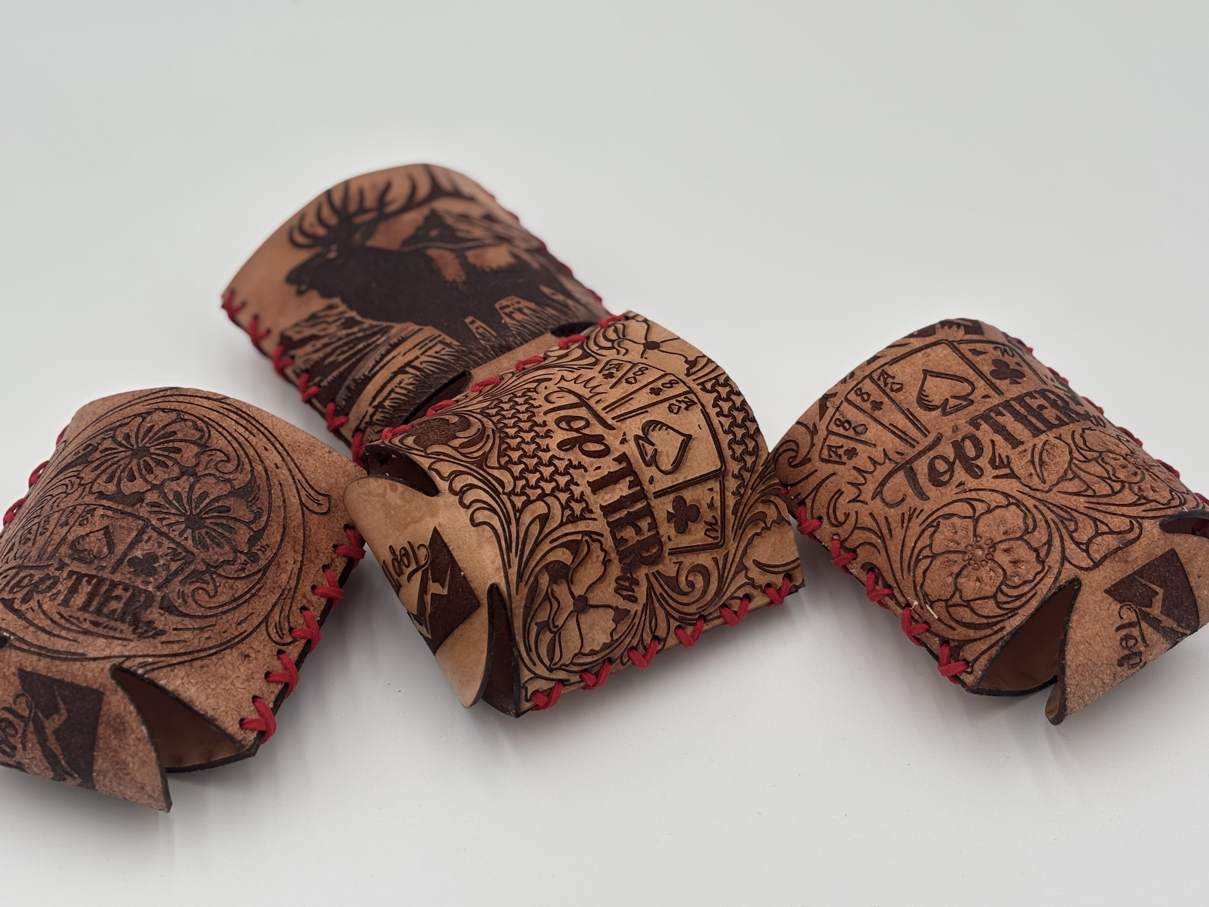 Custom Handstitched Leather Koozie